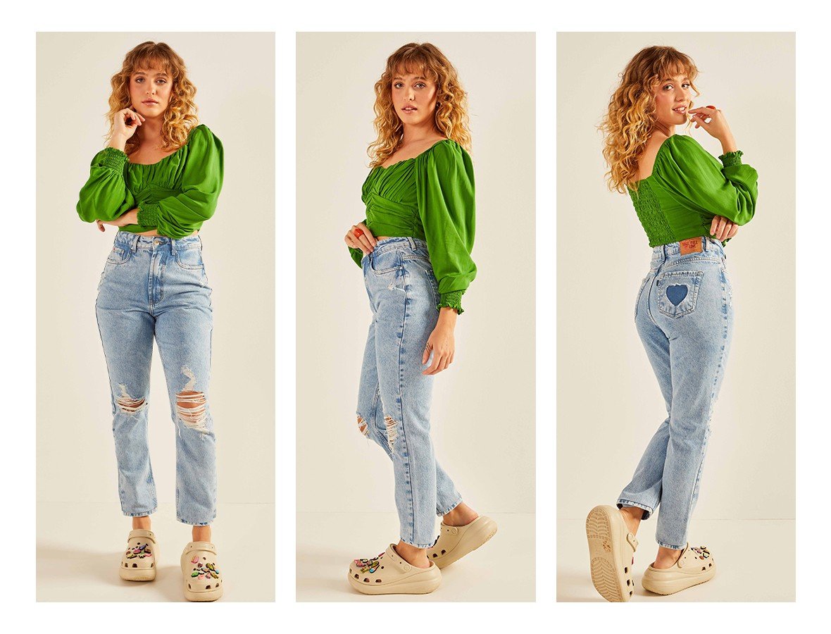 dz20230 alg calca jeans feminina mom com detalhe no bolso denim zero trio