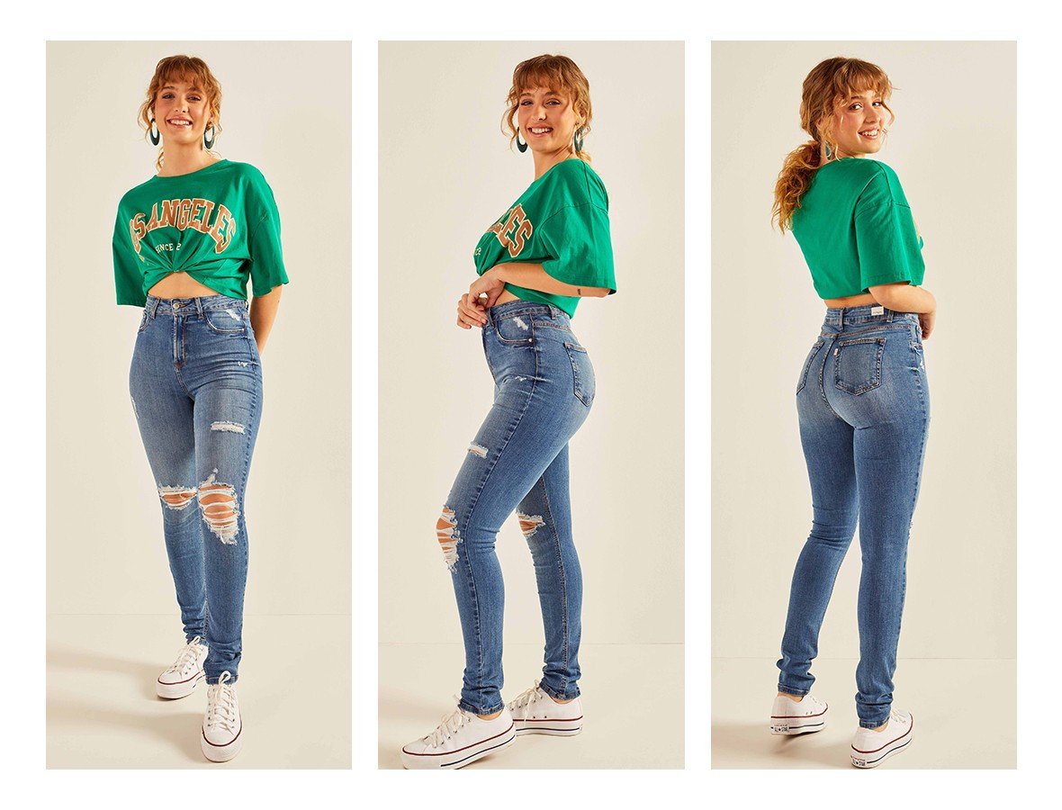 dz20235 com calca jeans feminina skinny hot pants tradicional denim zero trio