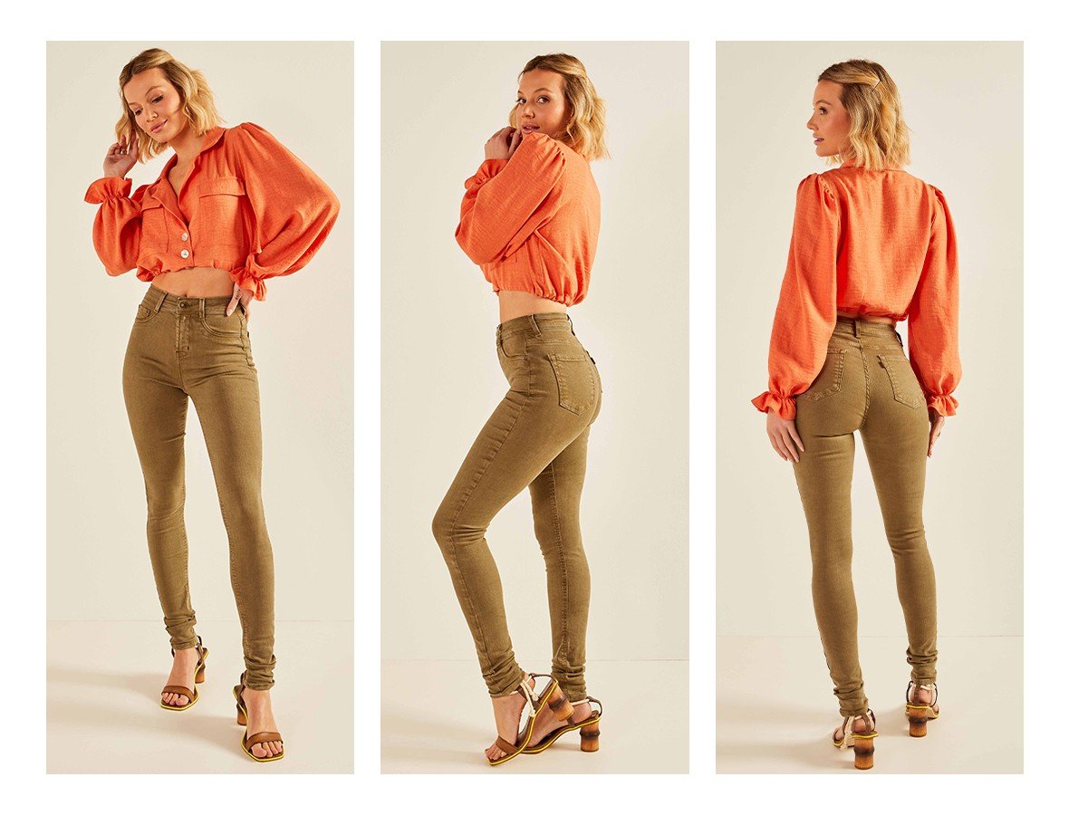 dz20295 calca jeans feminina skinny media tradicional colorida trio