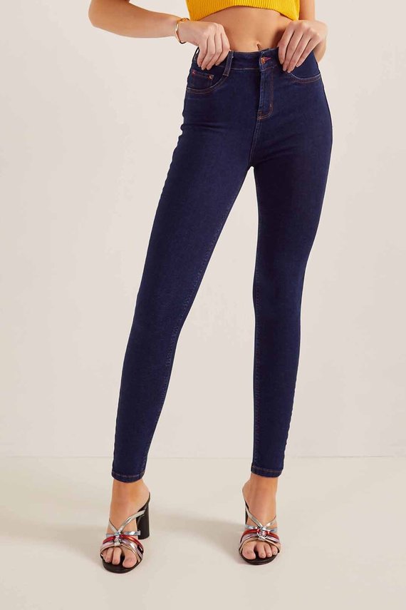 Calça Jeans Feminina Skinny Média Cigarrete Escura - DZ20248