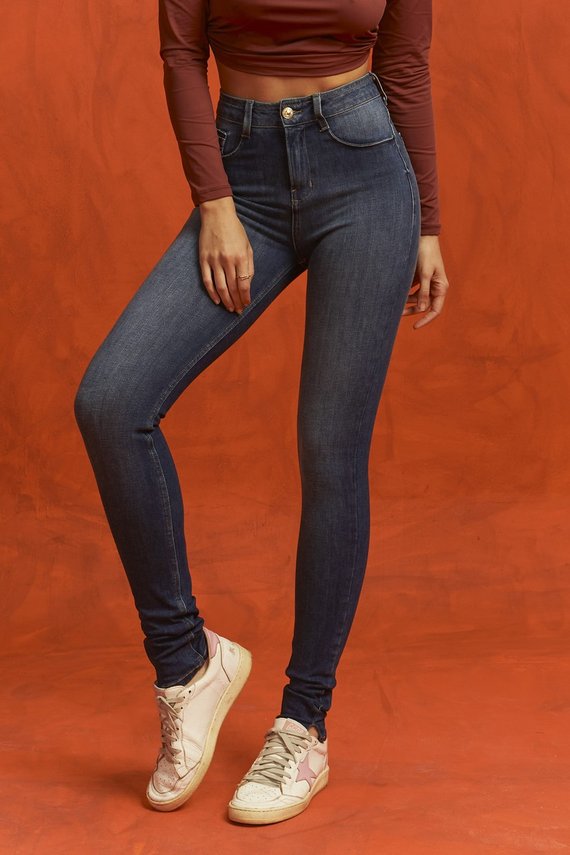 Calça Jeans Feminina Skinny Média com Abertura Lateral - DZ20053