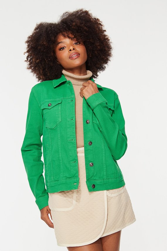 Jaqueta Jeans Feminina Regular Colorida - DZ9169