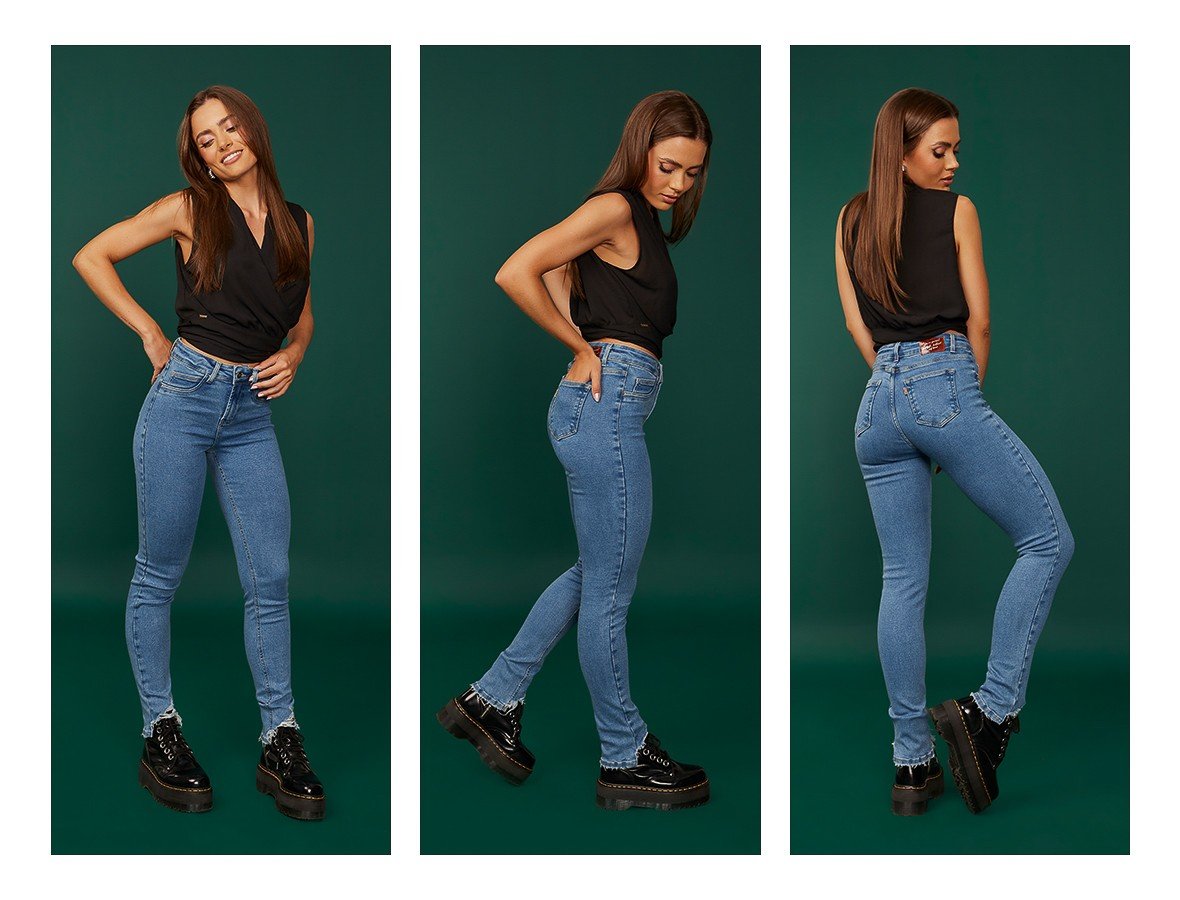 dz20333 com calca jeans feminina skinny media tradicional denim zero trio