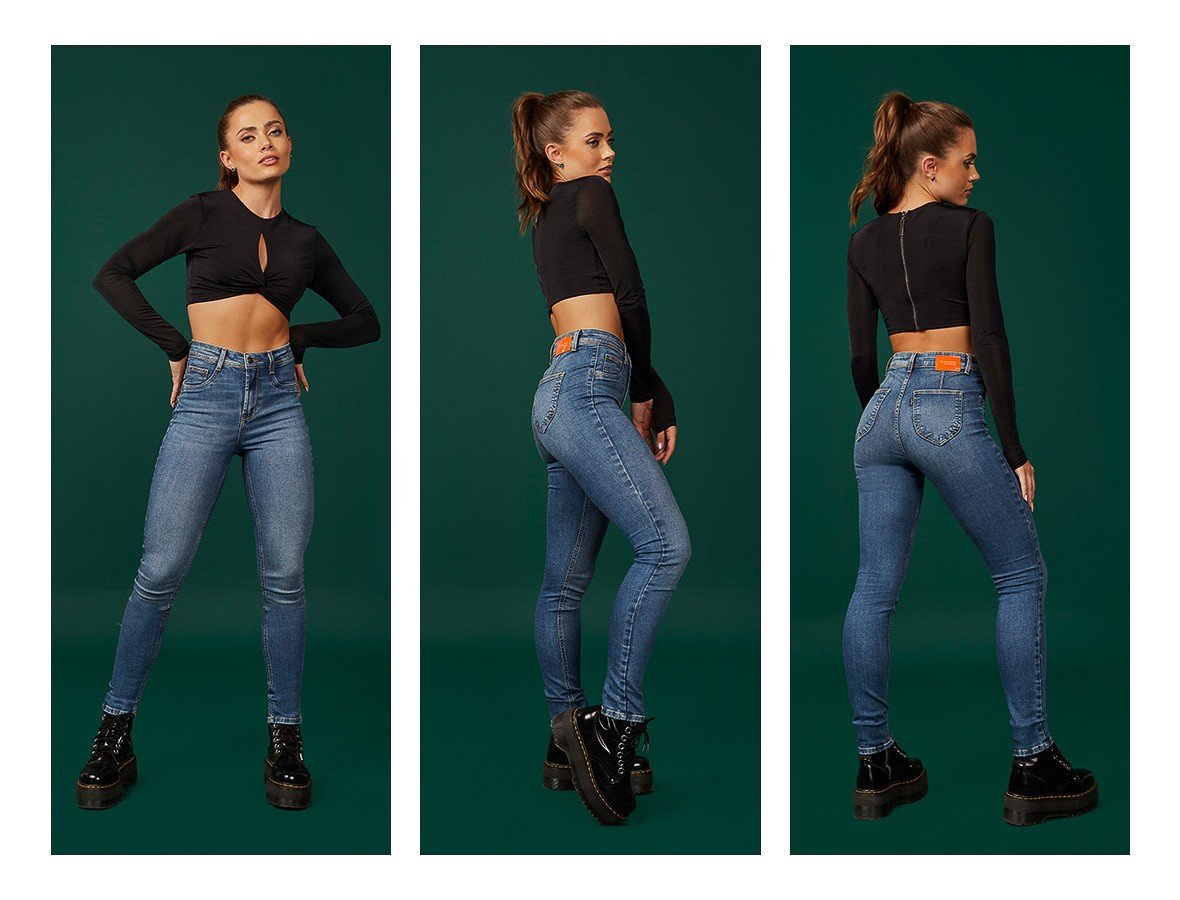 dz20336 re calca jeans feminina skinny media tradiconal denim zero trio