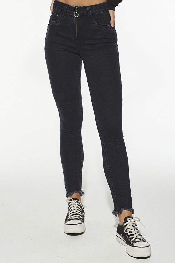 Calça Jeans Feminina Skinny Média Cigarrete Barra - DZ20388