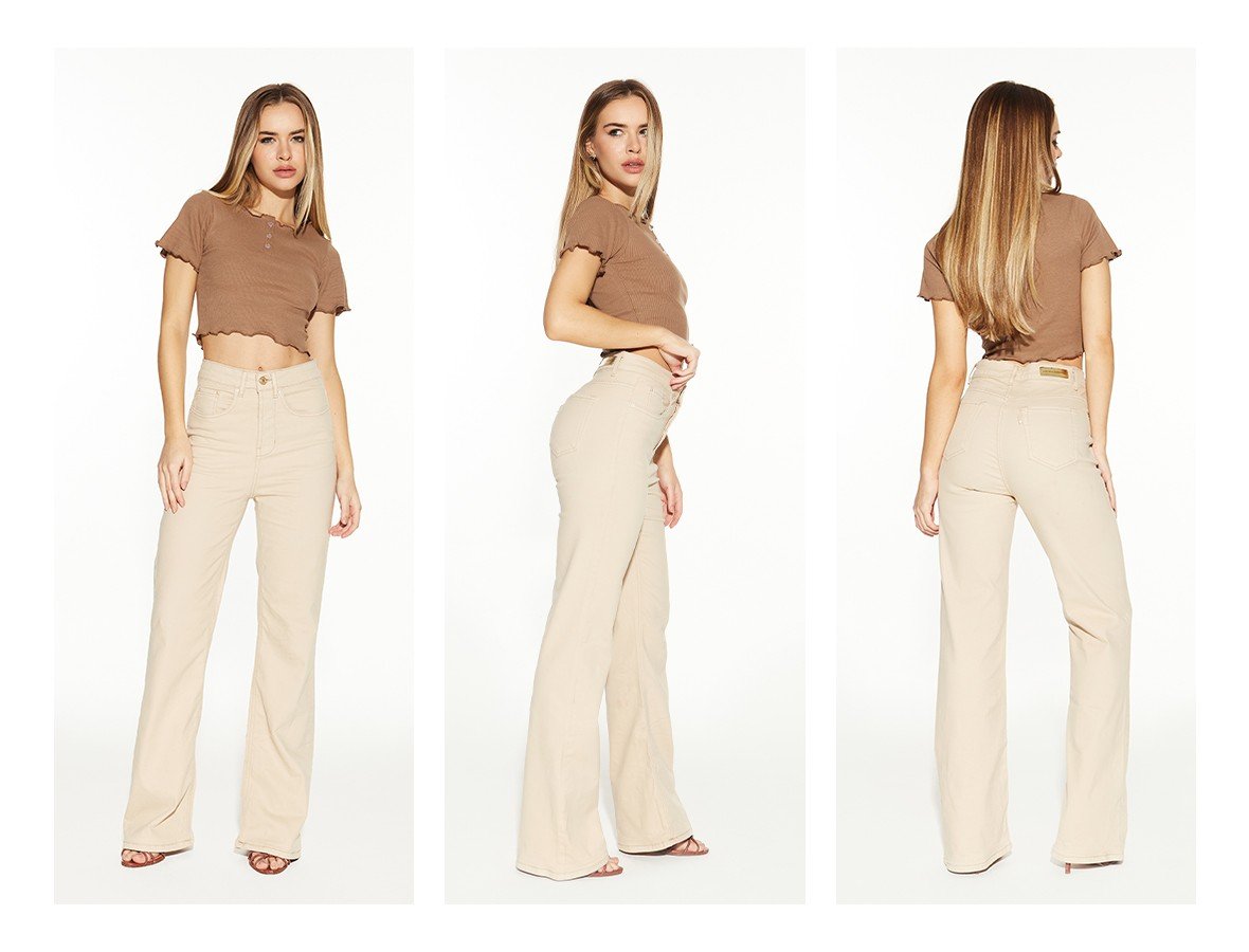 dz20464 com calca jeans feminina wide leg fit alongada denim zero trio