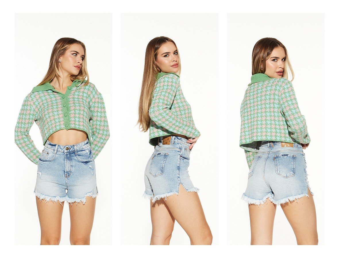 dz6666 com shorts jeans feminino setentinha fit com abertura laretal denim zero trio
