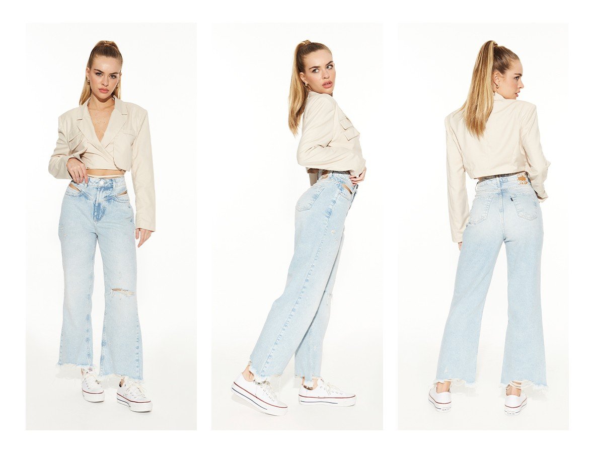 dz20494 alg calca jeans feminina wide leg cigarrete com abertura no cos denim zero 1 trio