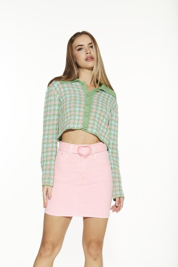 Saia Jeans Feminina Tubinho Colorida - DZ7267