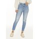 dz20462 calca jeans feminina mom fit cigarrete com rasgos denim zero frente crop