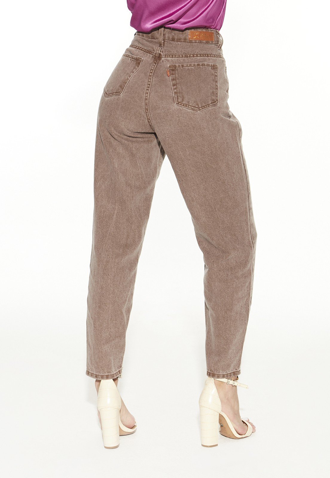 dz20499 alg calca jeans feminina slouchy cigarrete color denim zero costas prox