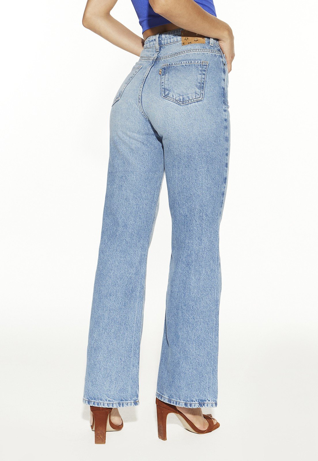 dz20492 alg calca jeans feminina wide leg tradicional denim zero costas prox