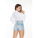 dz6692 com shorts jeans feminino setentinha fit com barra desfiada denim zero costas