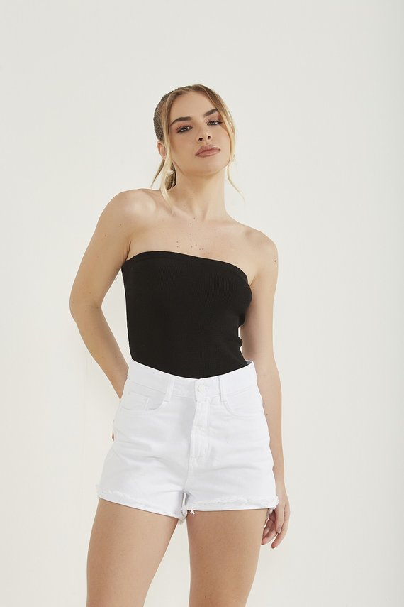 Shorts Jeans Feminino Seteninha Black and White - DZ6431