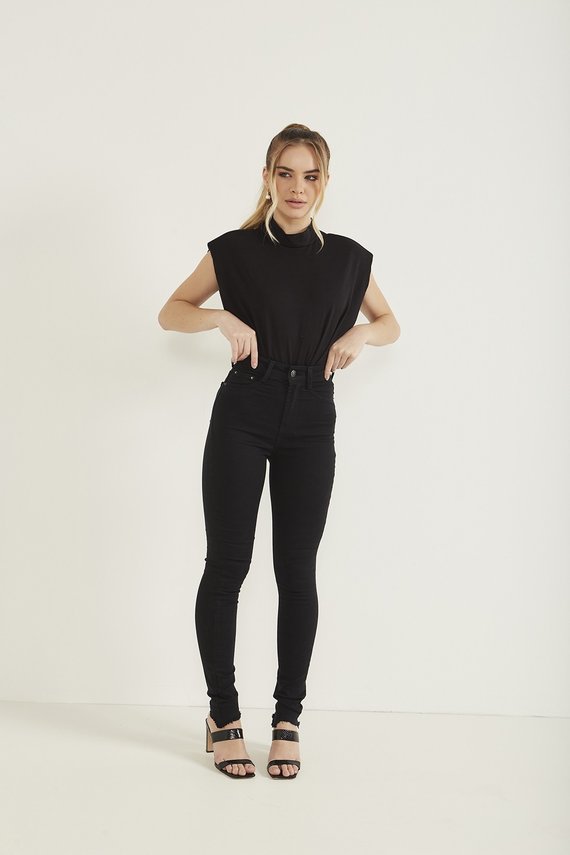 Calça Jeans Feminina Skinny Hot pants-Black and White - DZ20289.P