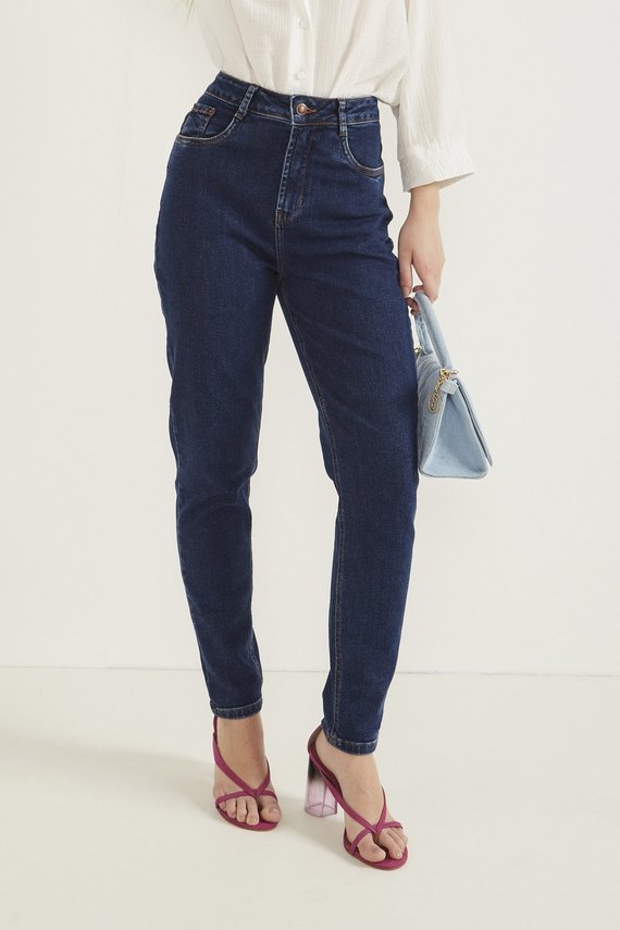 Calça Jeans Feminina Mom Fit Cigarrete - DZ20377