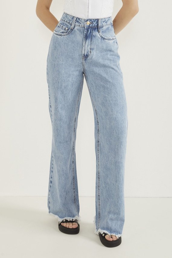 Calça Jeans Feminina Wide Leg Tradicional - DZ20380