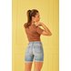 dz4074 com bermuda jeans feminina slim meia coxa com cinto jeans denim zero costas 1 easy r