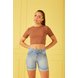 dz4074 com bermuda jeans feminina slim meia coxa com cinto jeans denim zero frente 1 easy r