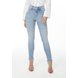 dz20550 re calca jeans feminina skinny media cigarrete com leves puidos denim zero frente