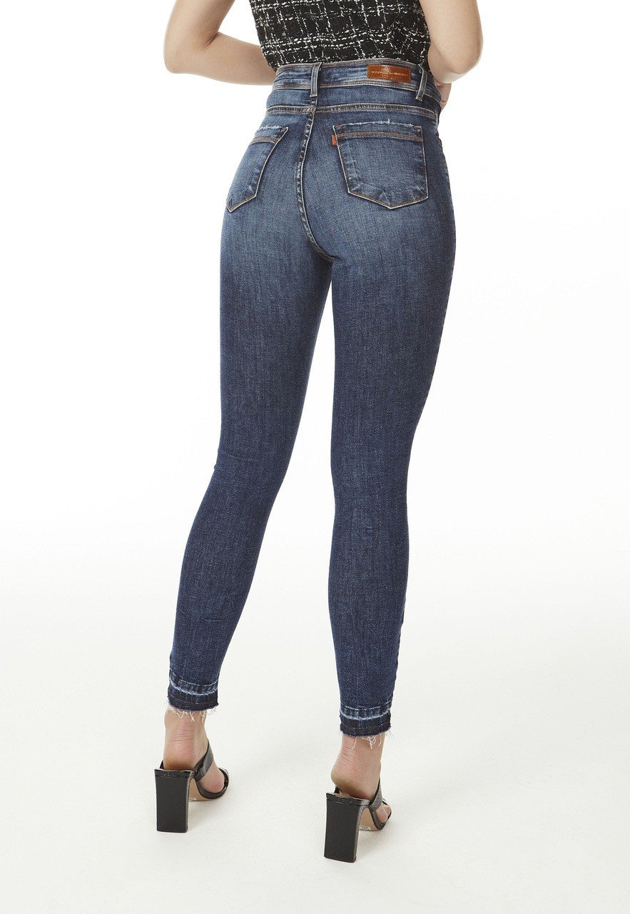 dz20551 re calca jeans femina skinny media cigarrete com barra dupla denim zero costas pro