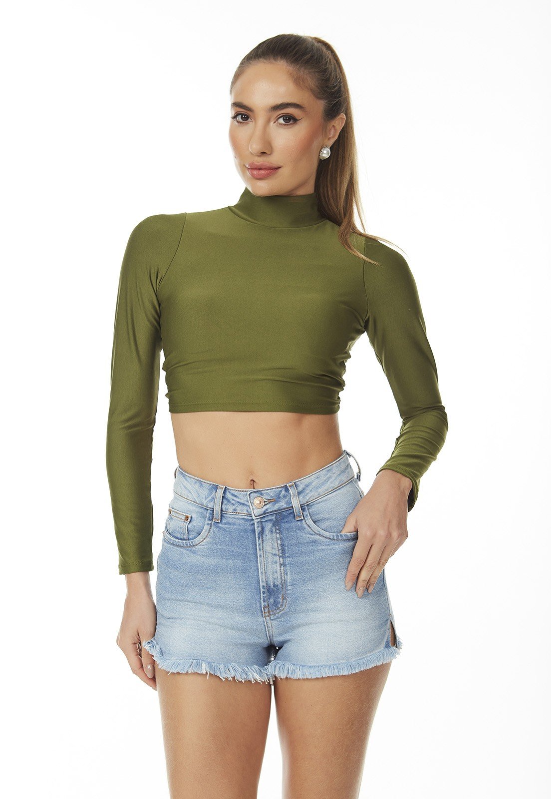 dz6708 com shorts jeans feminino setentinha fitcom barra desfiada denim zero frente