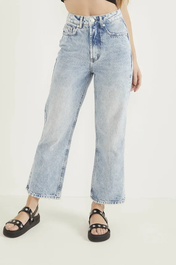 Calça Jeans Feminina Wide Leg Cropped - DZ20532