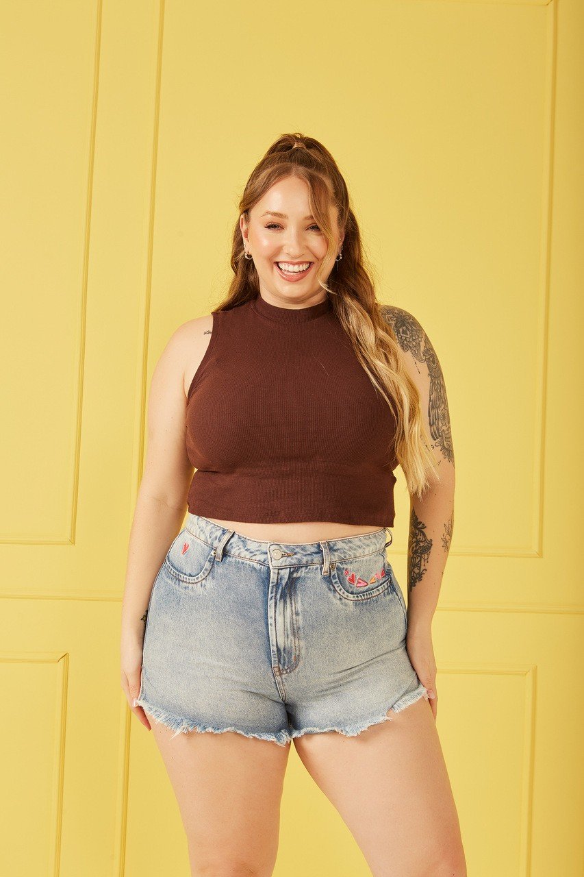 dz6715 alg shorts jeans feminino setentinha com bordados no bolso denim zero frente