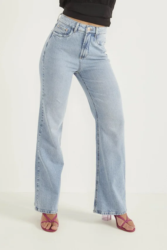 Calça Jeans Feminina Wide Leg Fit Tradicional - DZ20559