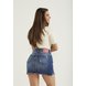 dz7282 alg saia jeans feminina regular com leve abertura na lateral denim zero costas