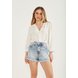 dz6715 alg shorts jeans feminino setentinha com bordados no bolso denim zero frente