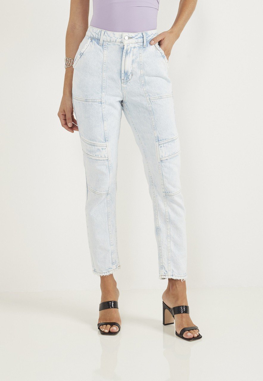 dz20603 alg calca jeans feminina mom cigarrete com recortes frontais frente prox eas