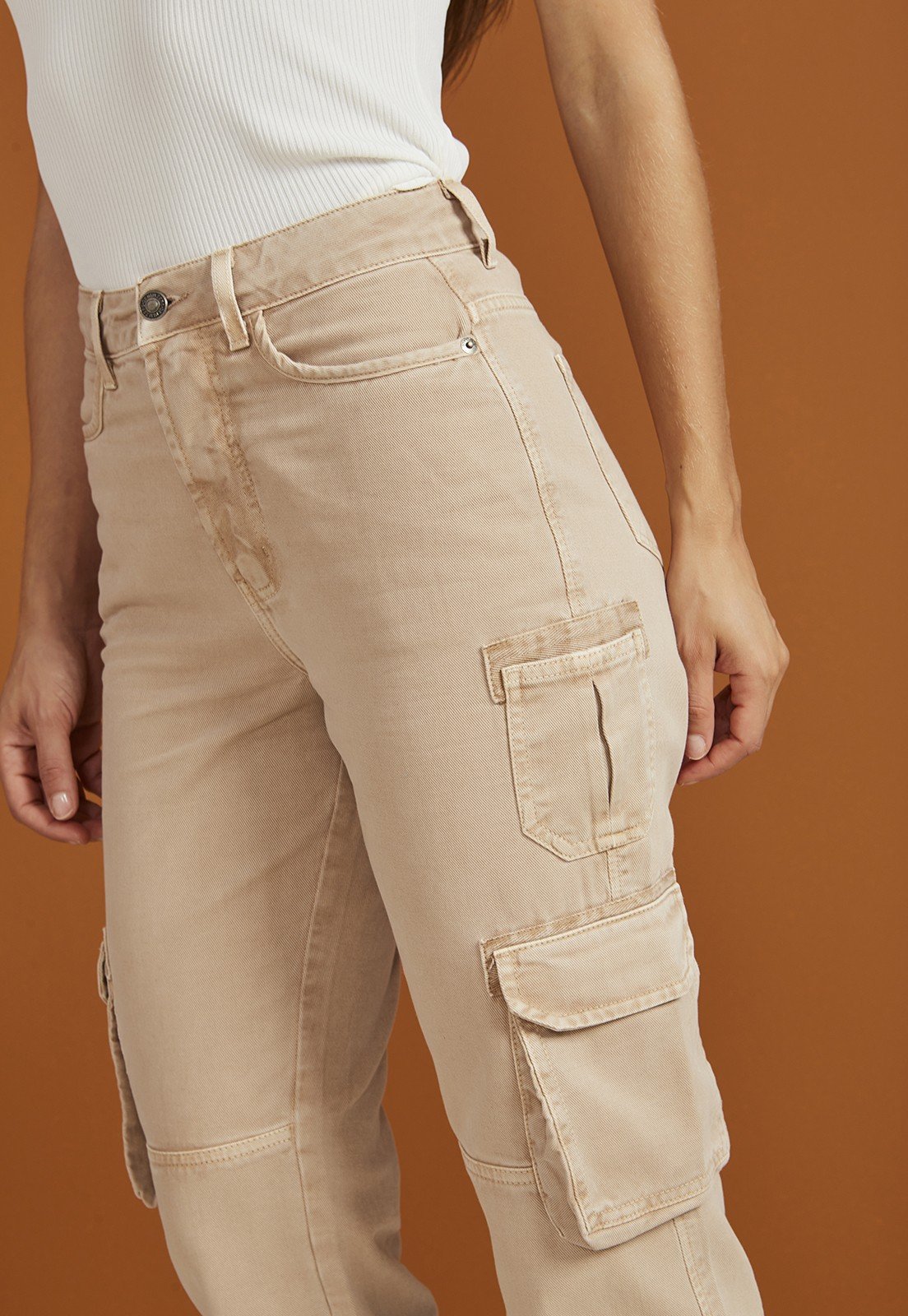 dz20609 alg calca jeans feminina reta cargo tradicional detalhe 3