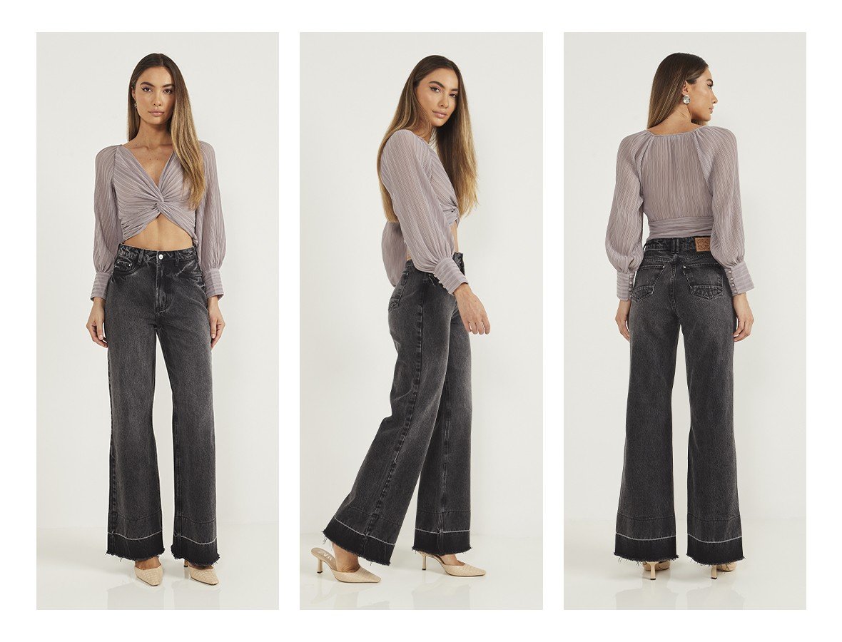 dz20623 alg calca jeans feminina wide leg com barra desmanchada trio