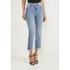 dz20607 com calca jeans feminina mom fit barra desfiada e detalhe na lateral frente pr