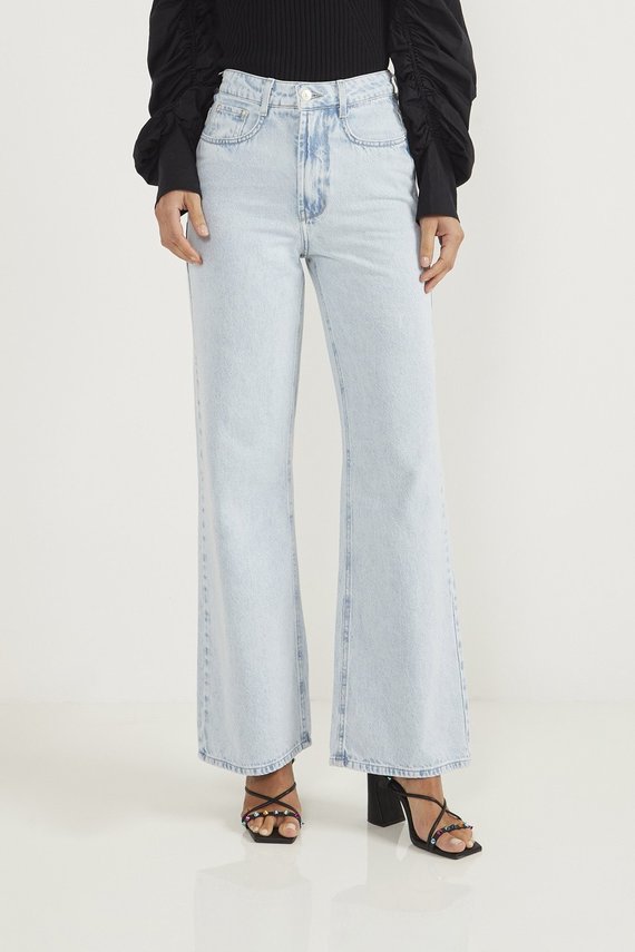 Calça Jeans Feminina Wide Leg Tradiconal - DZ20621