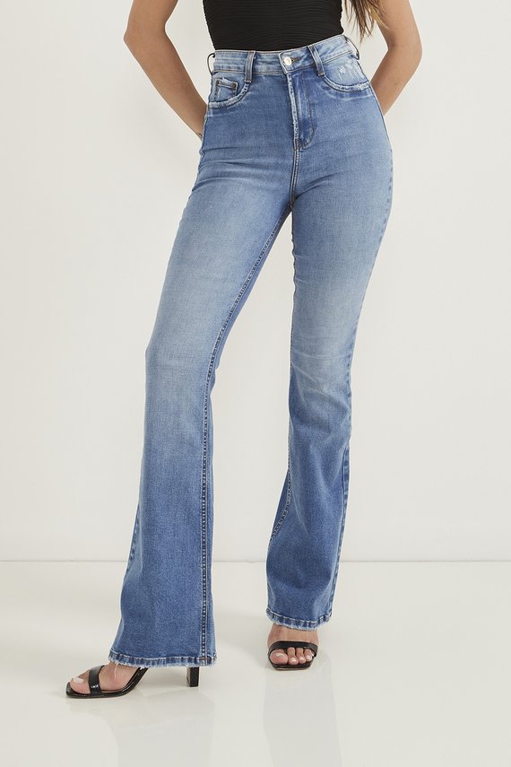 Calça Jeans Feminina Flare Hot Pants Tradicional - DZ20614