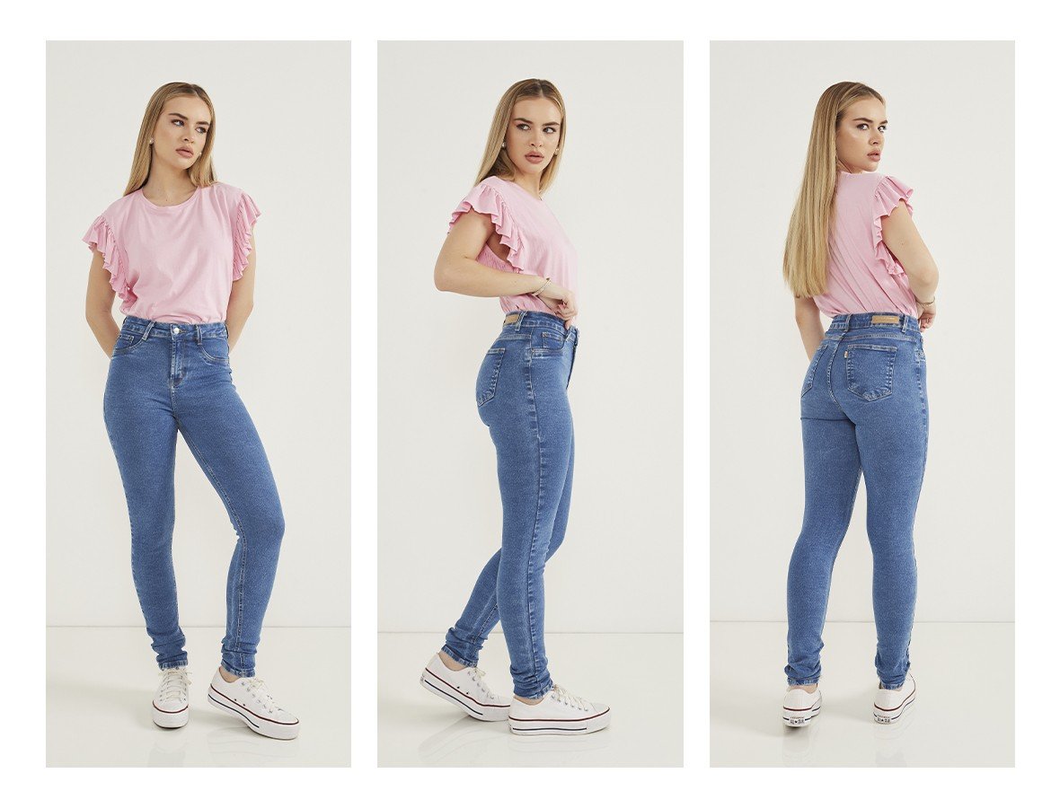 dz20640 com calca jeans feminina skinny media tradicional trio