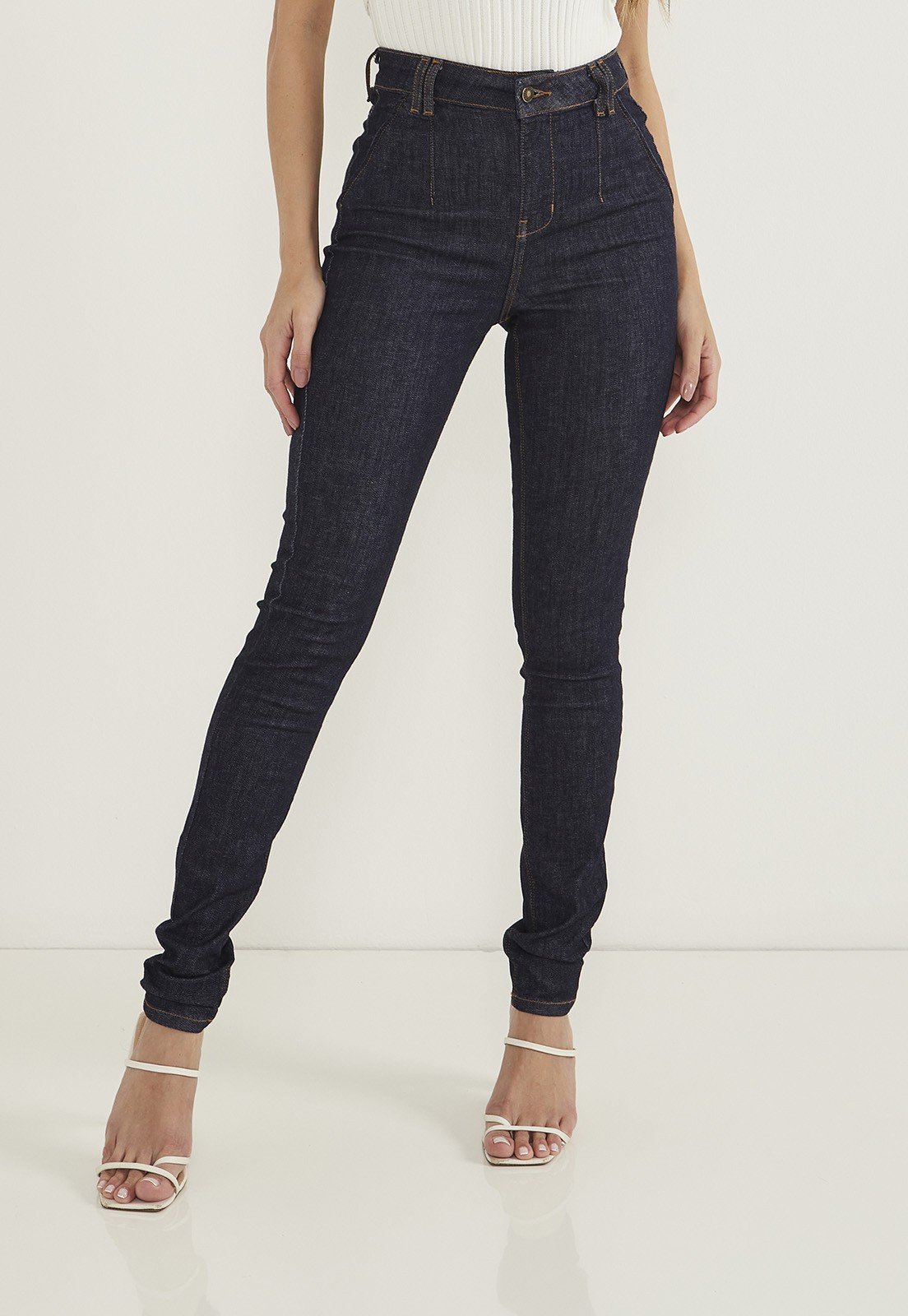 dz20637 re calca jeans feminina skinny tradicional frente prox