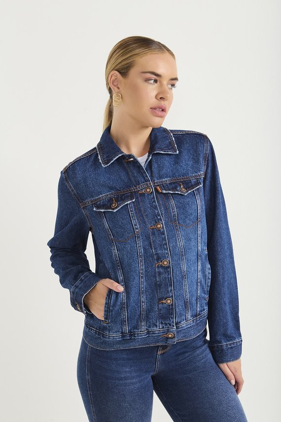 Jaqueta Jeans Feminina Retrô Tradicional - DZ9204