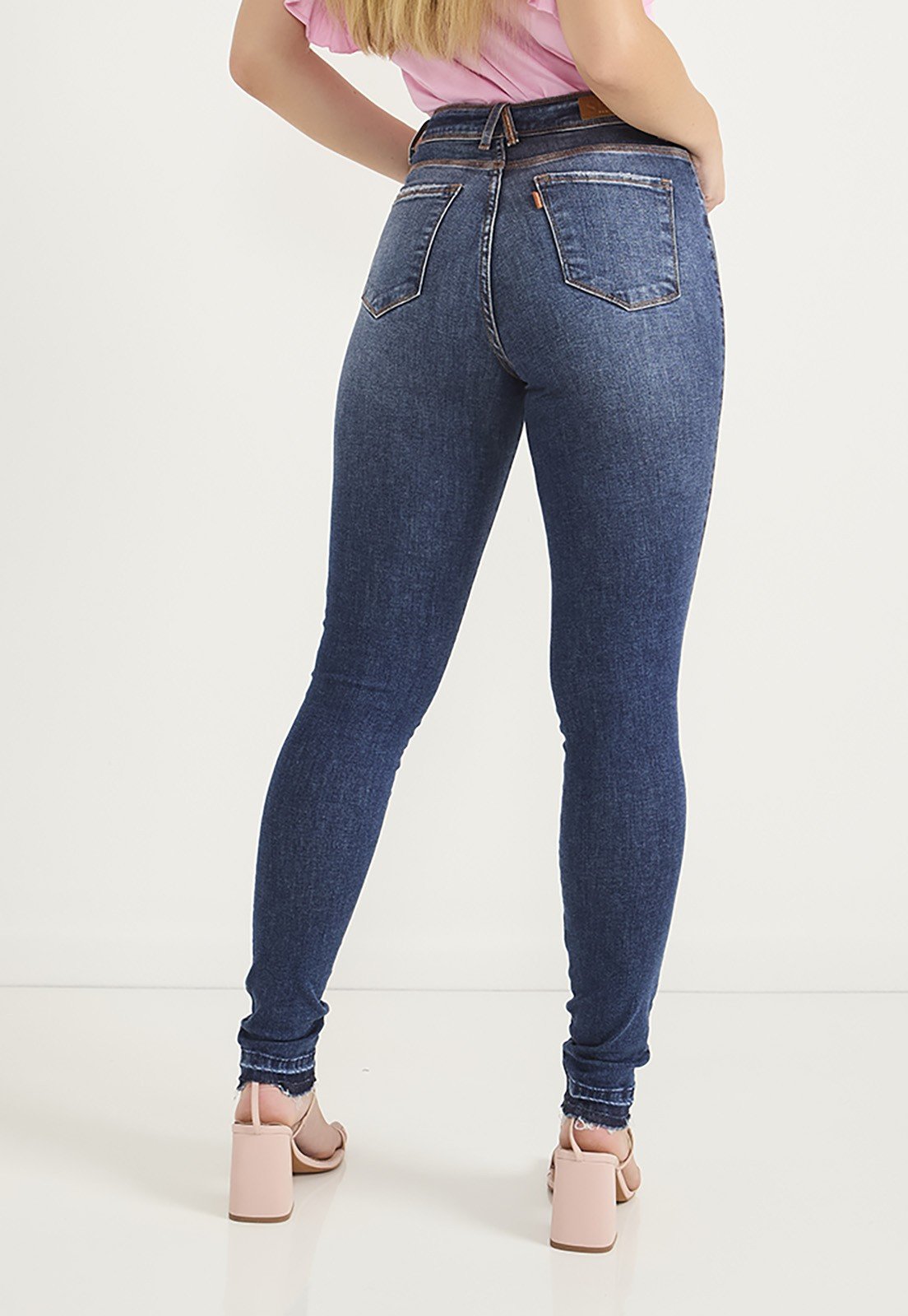 dz20681 re calca jeans feminina skinny media tradicional costas prox