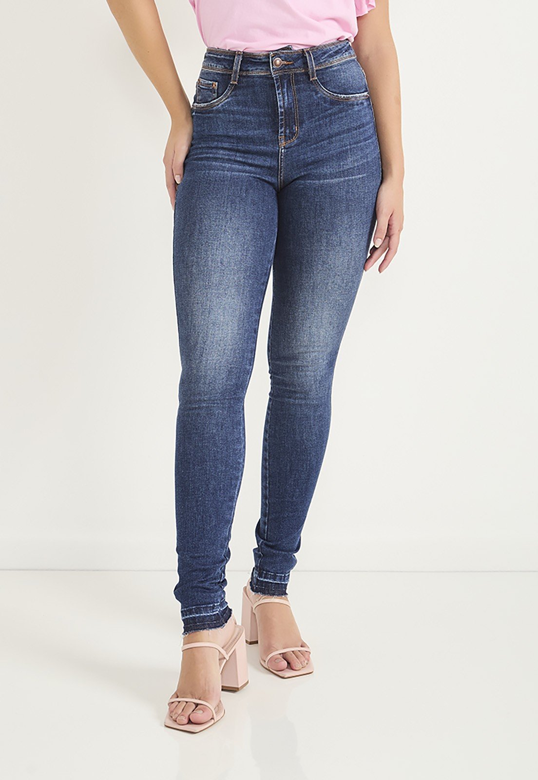 dz20681 re calca jeans feminina skinny media tradicional frente prox