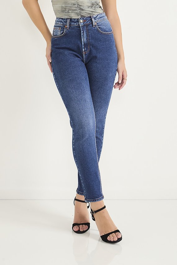 Calça Jeans Feminina Mom Fit Cigarrete Tradicional - DZ20660