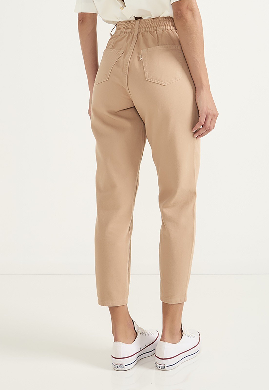 dz20691 alg calca jeans feminina slouchy com elastico no cos e recortes frontais costas prox