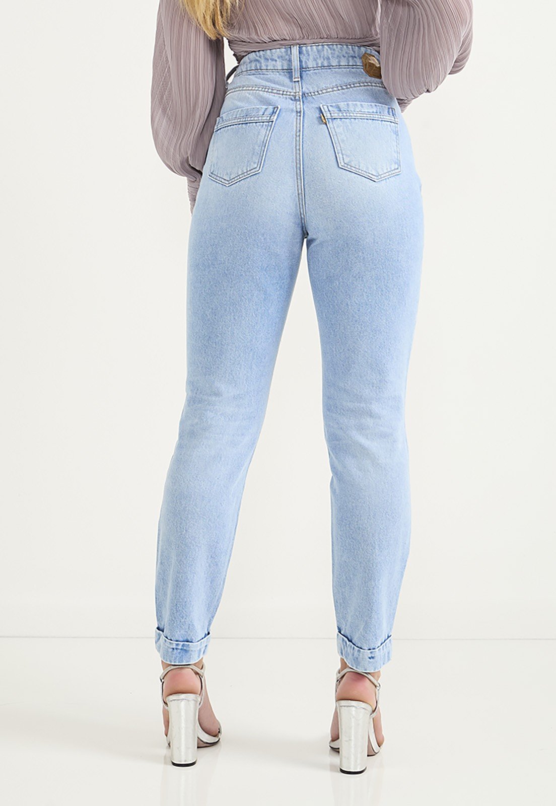 dz20658 alg calca jeans feminina mom cigarrete com barra diferenciada cos prox