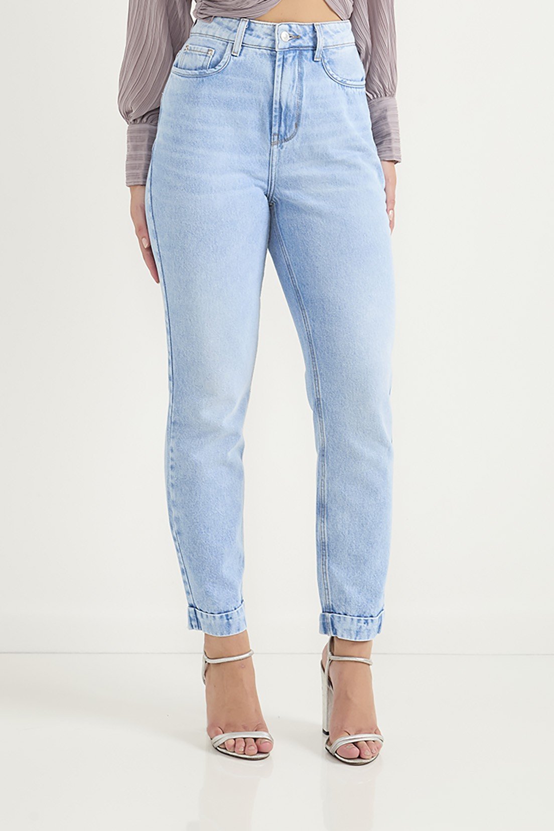 dz20658 alg calca jeans feminina mom cigarrete com barra diferenciada fre prox 1