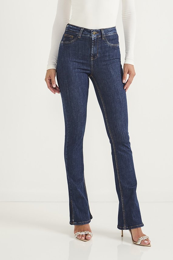 Calça Jeans Feminina New Boot Cut Média com Abertura Lateral - DZ20665
