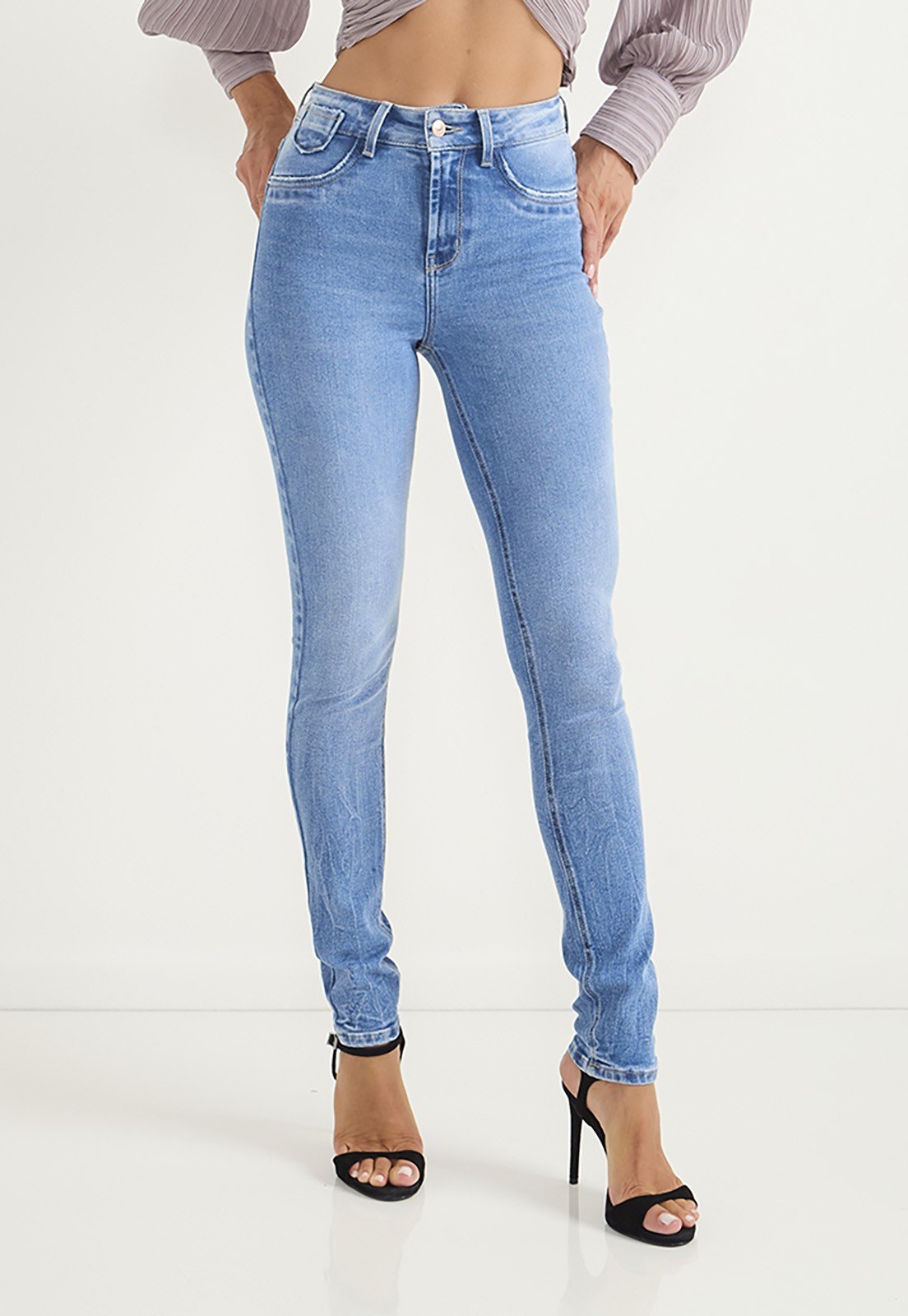 dz20682 re calca jeans feminina skinny media tradicional frente prox 1