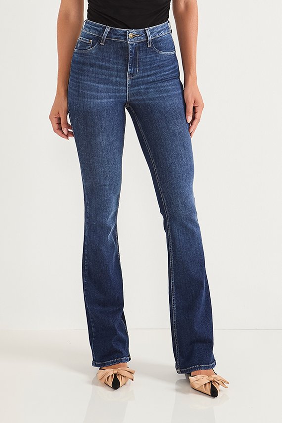 Calça Jeans Feminina Flare Média Tradicional - DZ20701