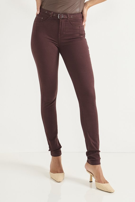 Calça Jeans Feminina Skinny Média Tradicional com Cinto - DZ20731